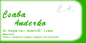 csaba anderko business card